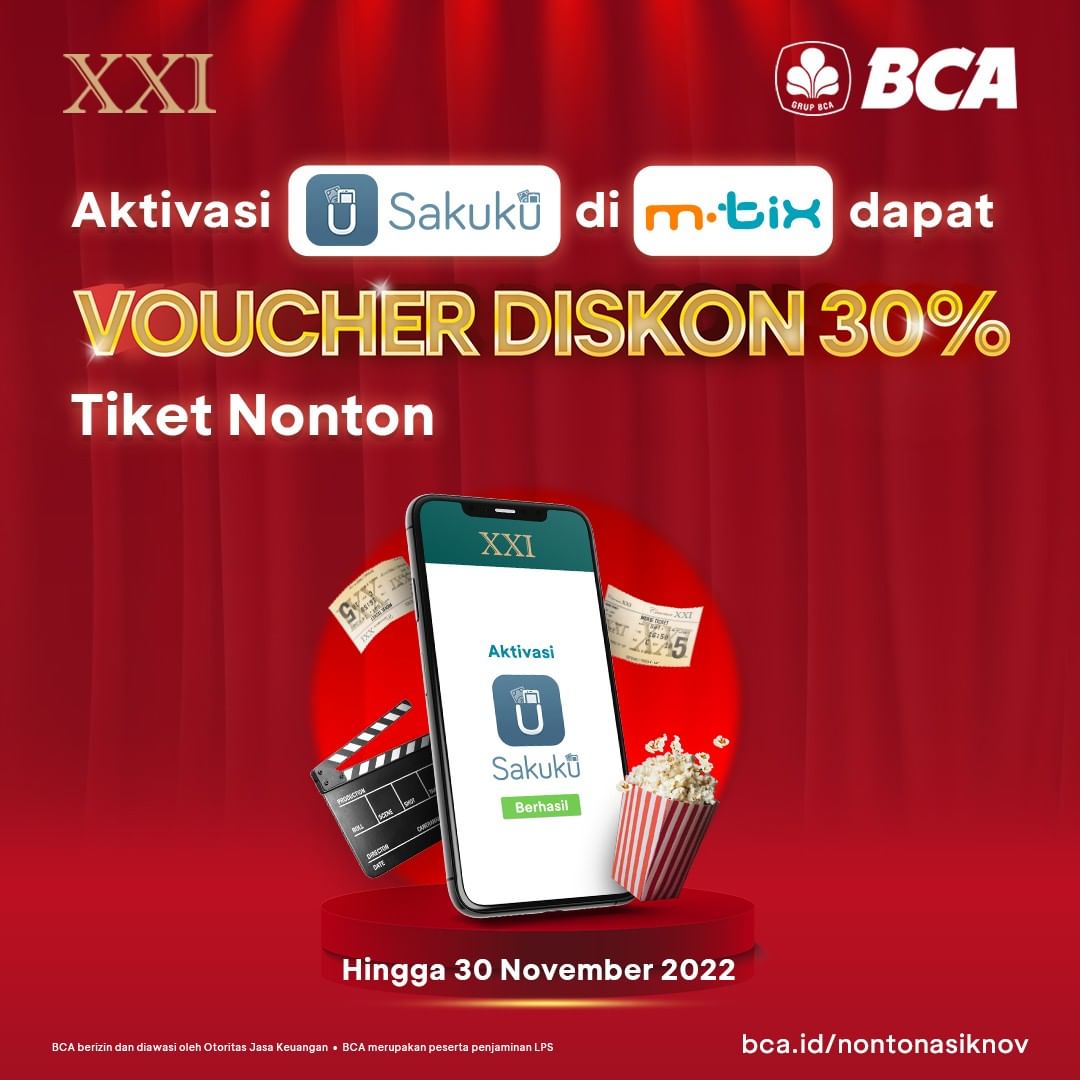 Promo CINEMA XXI – Aktivasi Sakuku di M.TIX dan VOUCHER DISKON 30% untuk Tiket Nonton