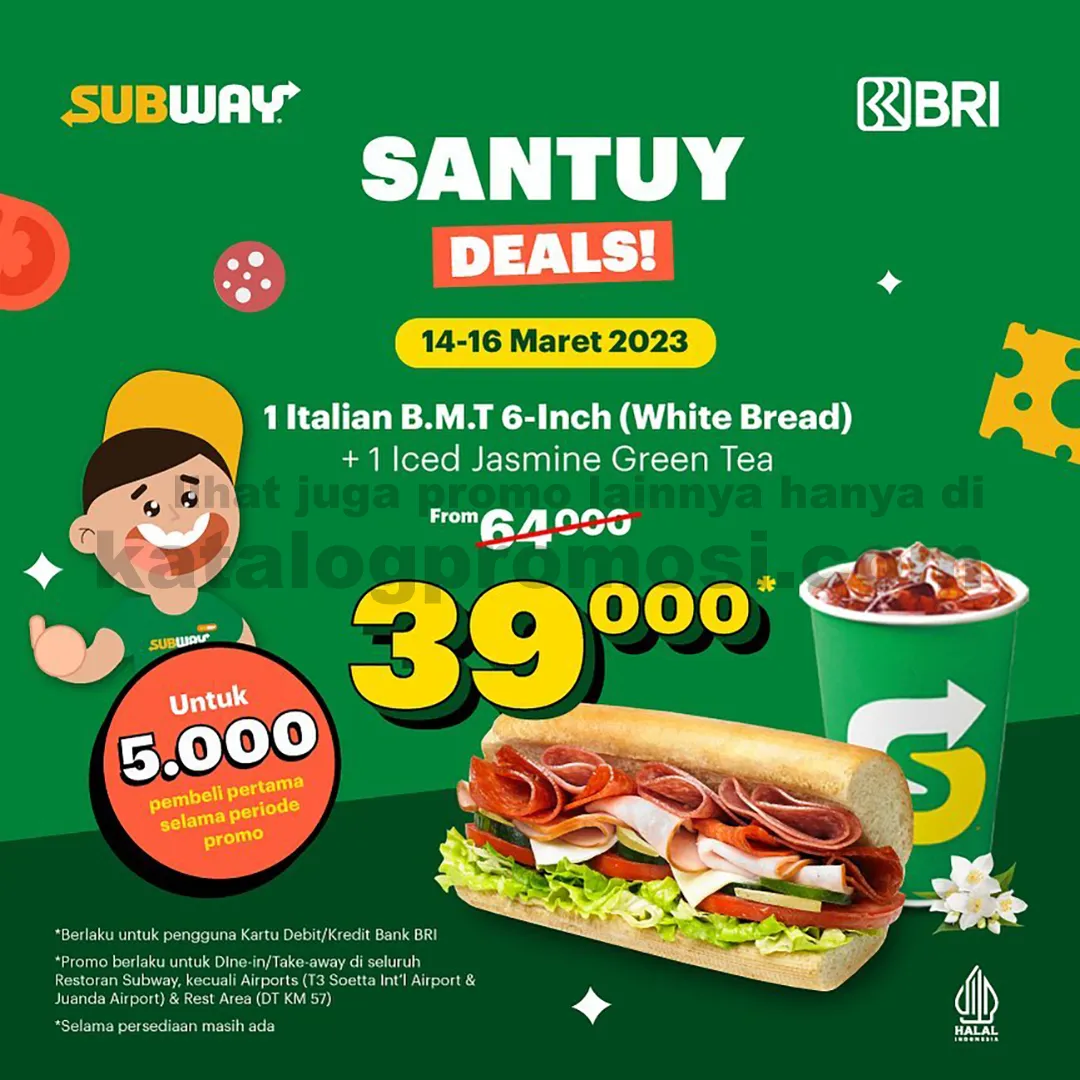 Promo Subway Santuy Deals Harga Spesial Dengan Kartu Bri