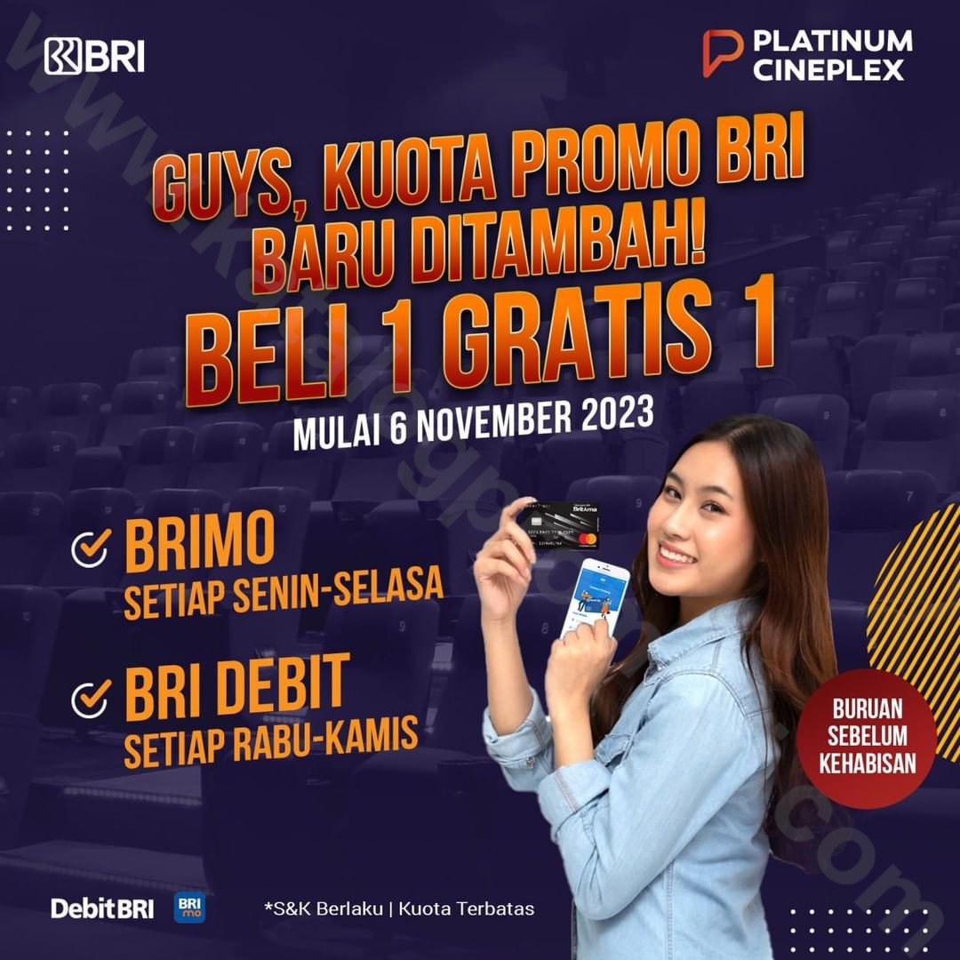 Platinum Cineplex Promo Beli Gratis Tiket Dengan Brimo Dan Debit Bri