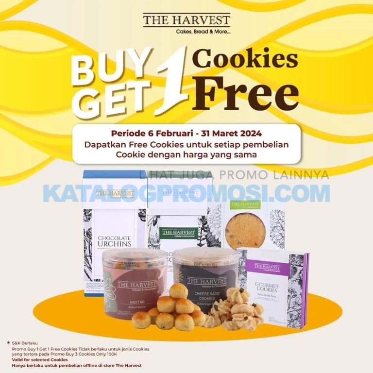 PROMO THE HARVEST BUY 1 GET 1 FREE COOKIES