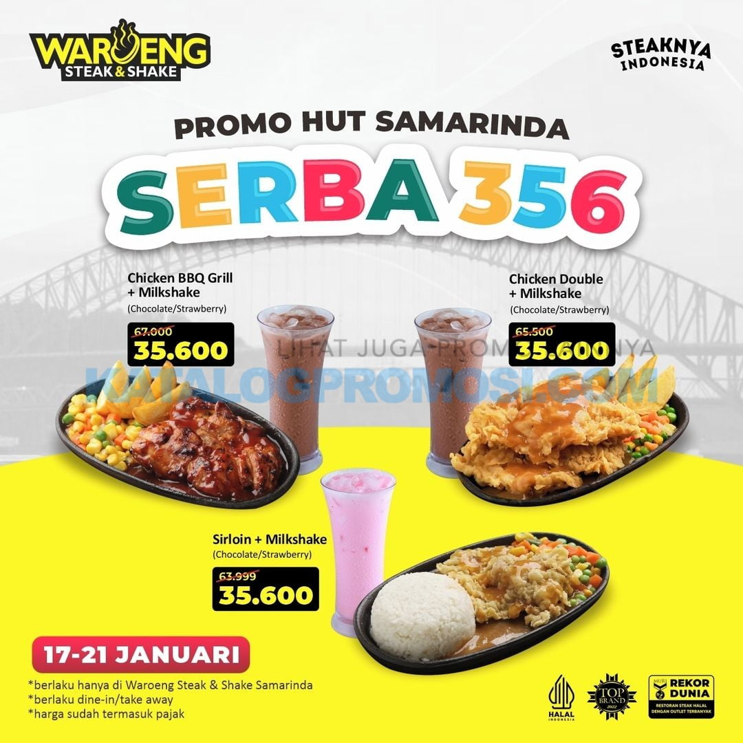 Promo Waroeng Steak Shake Spesial HUT SAMARINDA PAKET SPESIAL MULAI