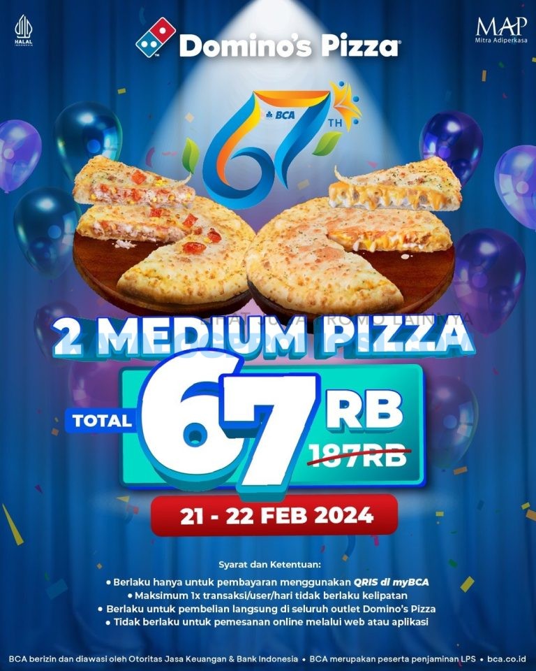 Promo Domino S Pizza Hut Bca Medium Pizza Apa Saja Hanya Ribu