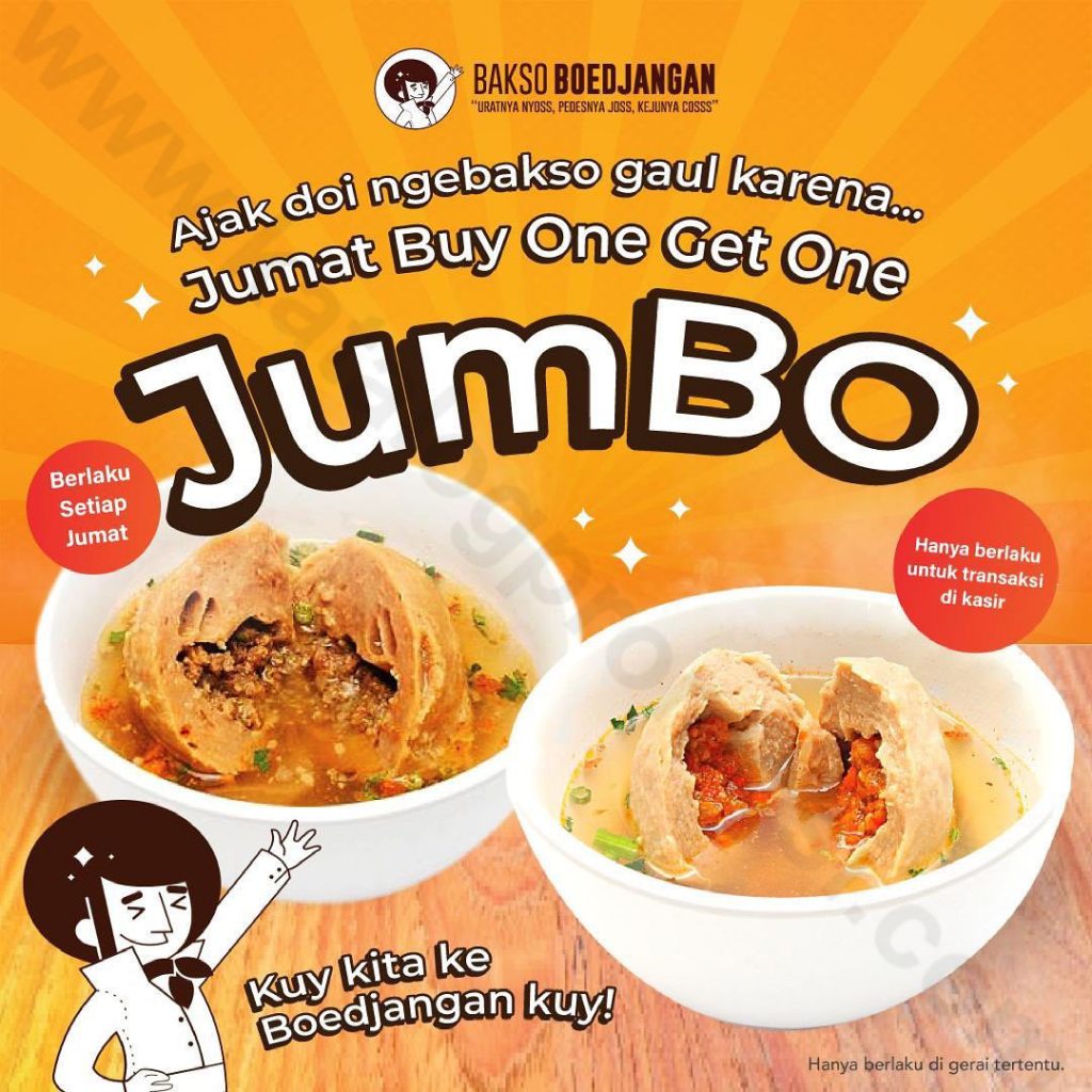 Bakso Boedjangan Promo Jumbo Jumat Buy One Get One