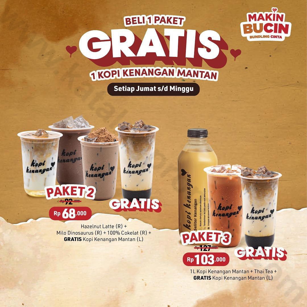 KOPI KENANGAN Promo BELI 1 Paket Bucin GRATIS 1 Kopi Kenangan Mantan