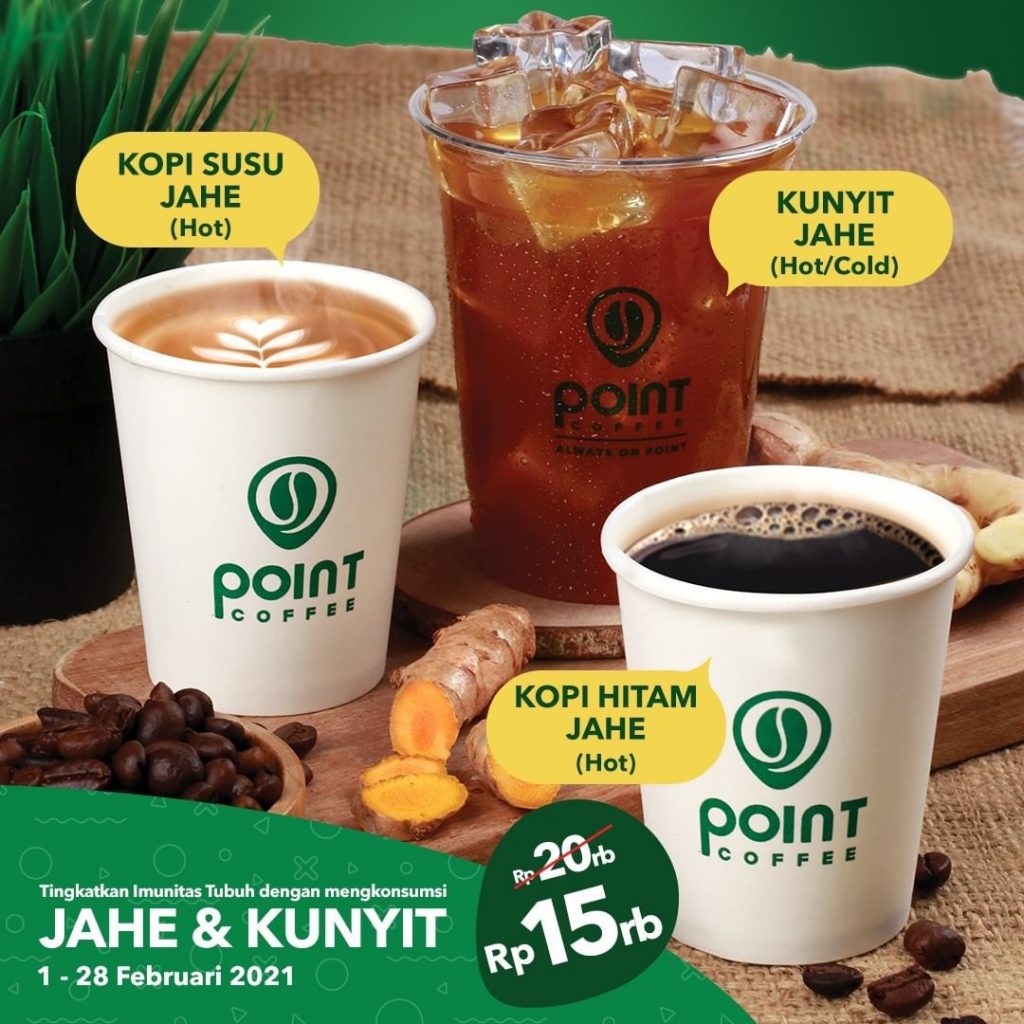 POINT COFFEE Promo HARGA SPESIAL untuk varian minuman JAHE dan KUNYIT