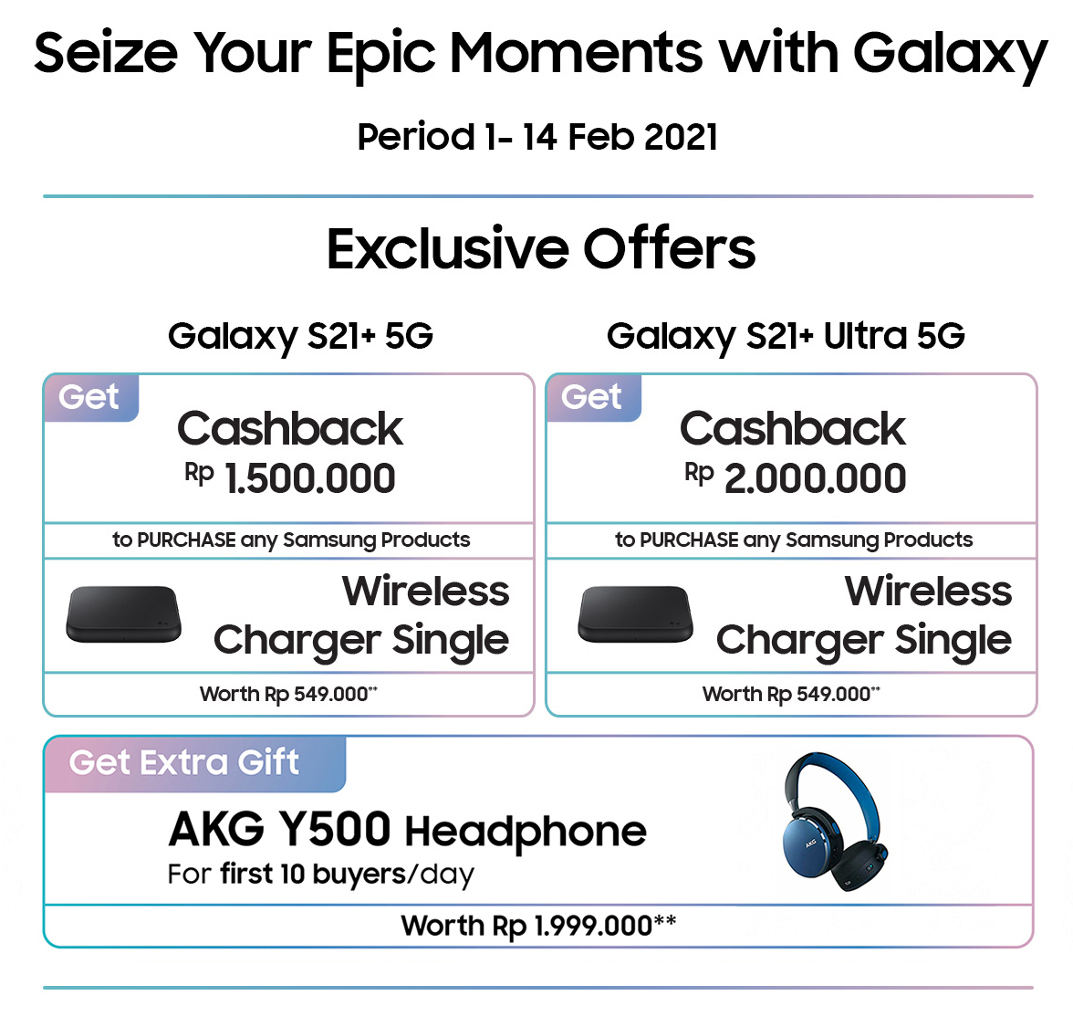 SAMSUNG Promo Galaxy S21 Series 5G Cashback Up to 2JT get Extra Gift