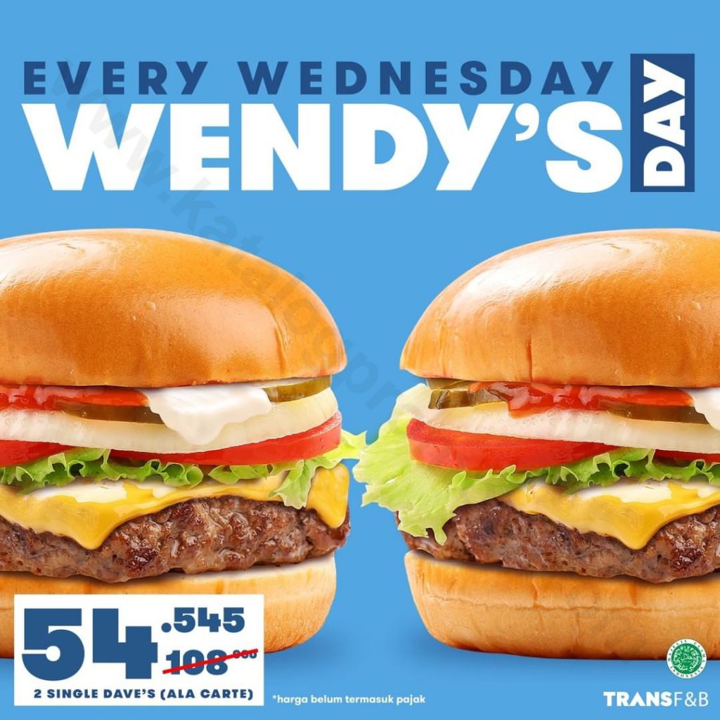 WENDY’S Promo Wendy’s Day 2 Single Dave’s Burger Only 54.545 For Every