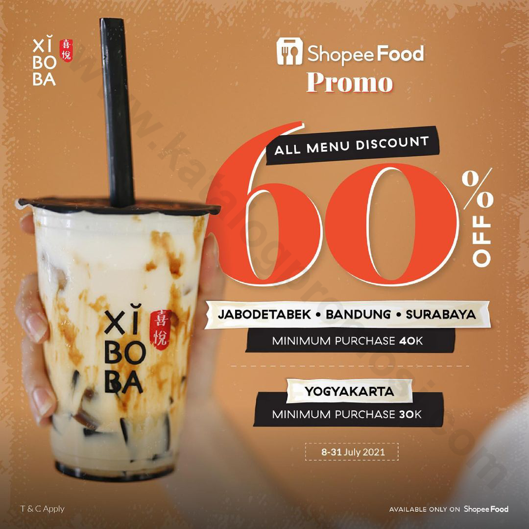XIBOBA Promo Discount 60% All Menu Khusus Pemesanan Via ShopeeFood