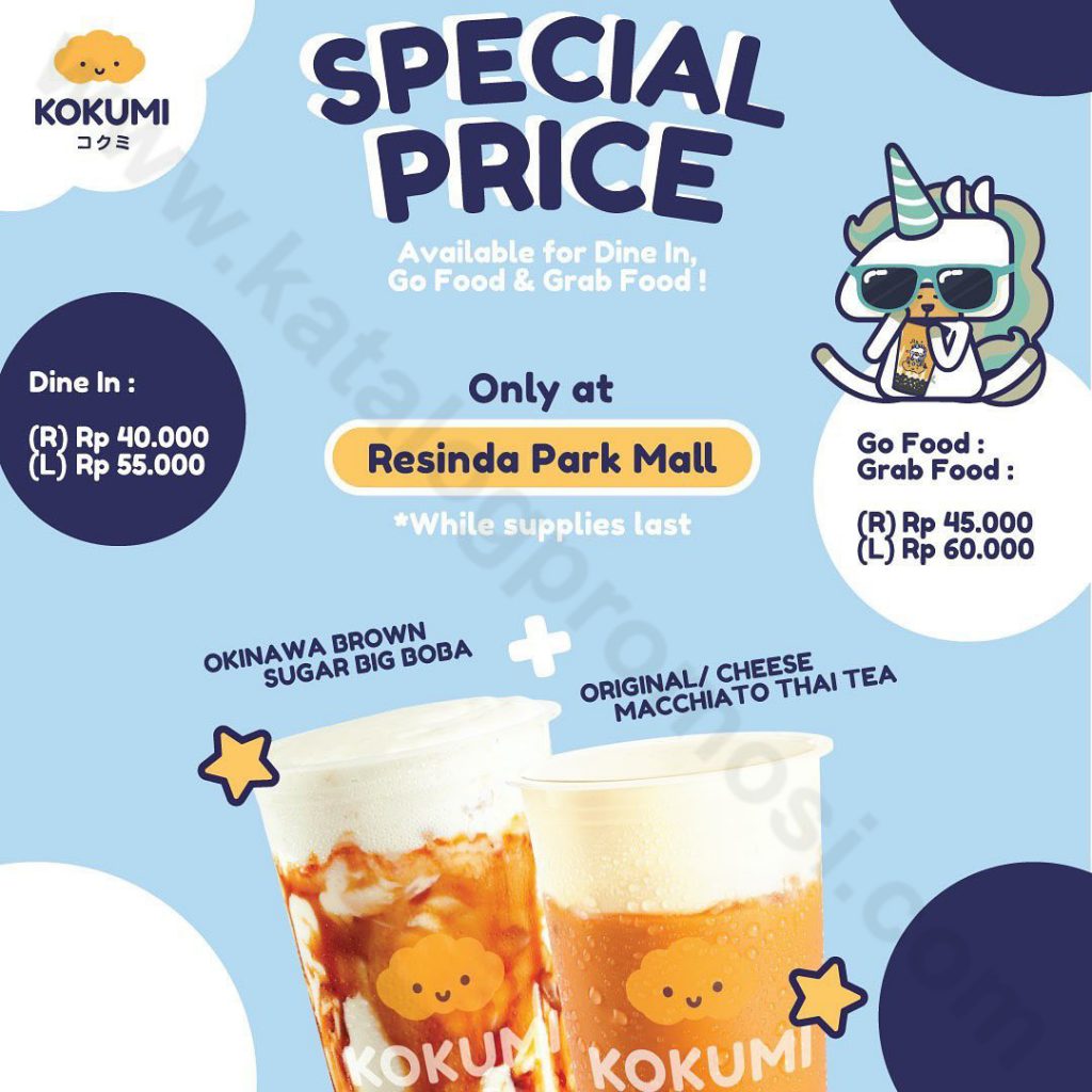 KOKUMI Resinda Park Mall Promo Harga Spesial Paket 2 Minuman Pilihan