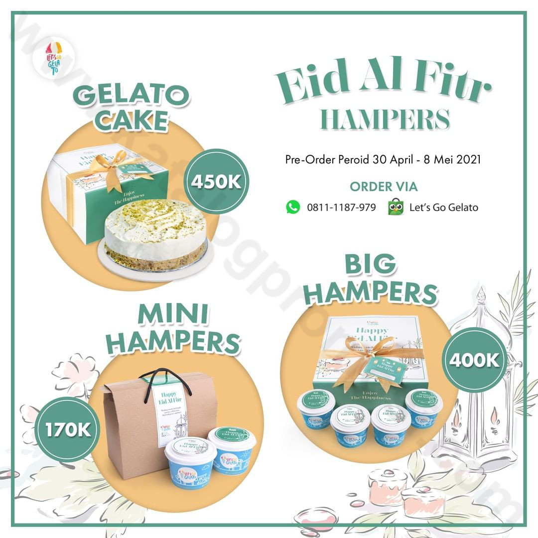 LET’S GO GELATO Promo PRE-ORDER Eid Al Fitr Hampers Start From Rp 170.000