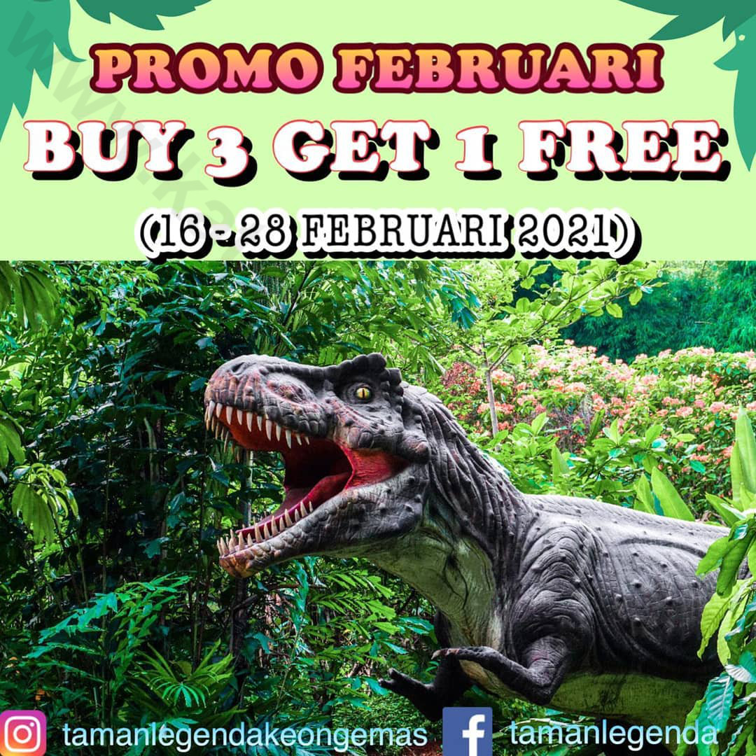 Taman Legenda Keong Emas Promo Februari - Dapatkan Bonus 1 Tiket setiap