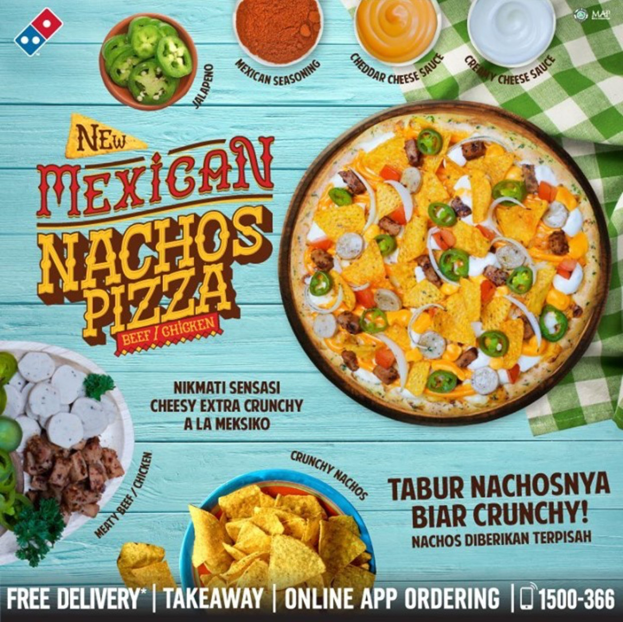 BARU!! Mexican Nachos Pizza dari DOMINO'S PIZZA