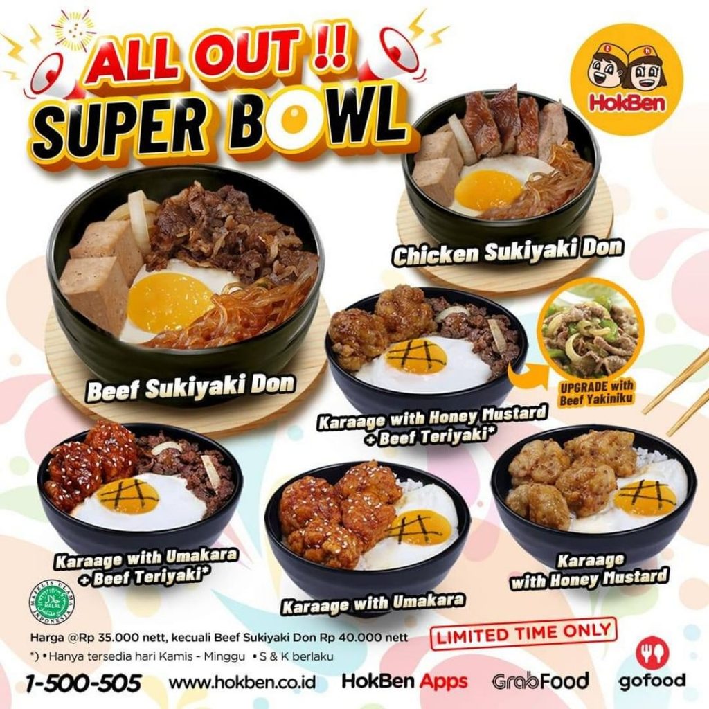  HokBen  Promo ALL OUT SUPER BOWL Harga Spesial mulai Rp 