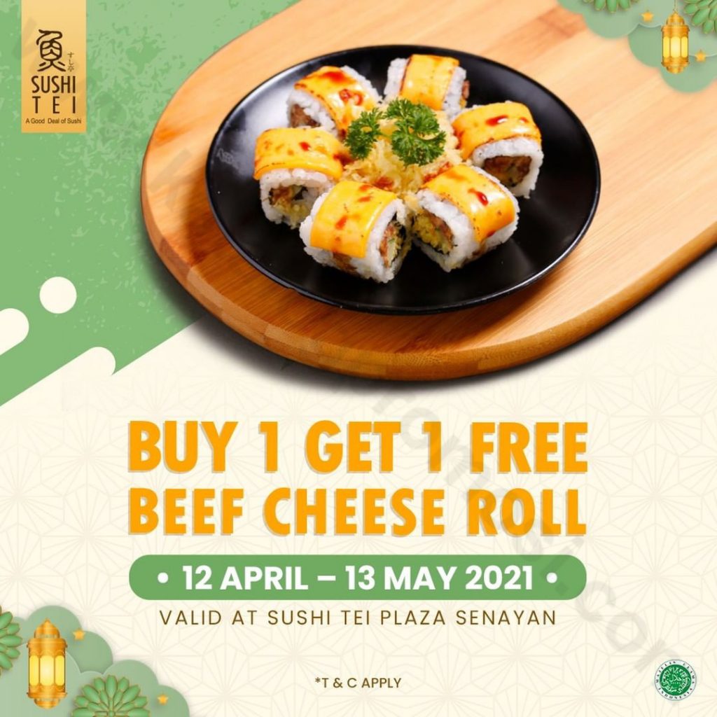 Sushi Tei Plaza Senayan Promo Buy 1 Get 1 Free Beef Cheese Roll