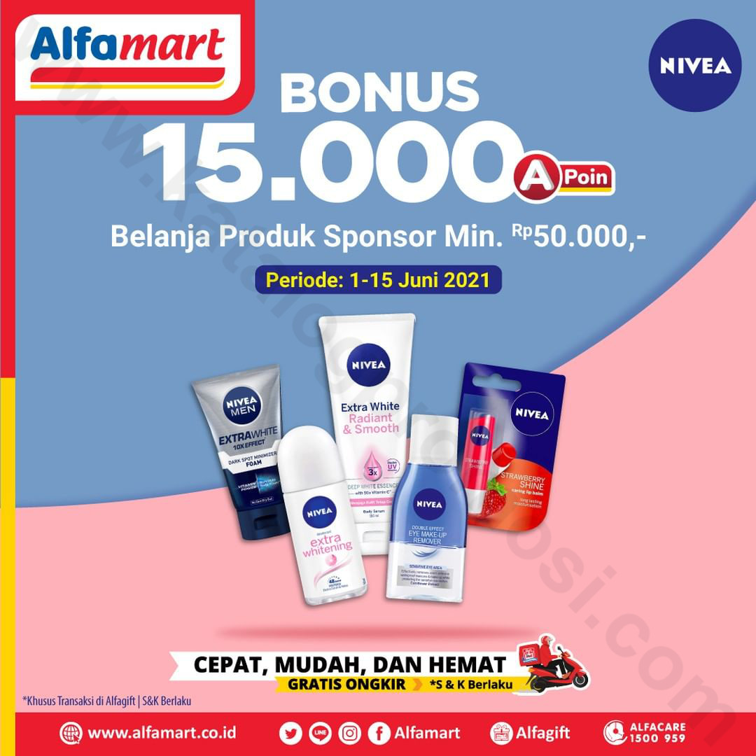 ALFAMART Promo BONUS 15.000 A - Poin setiap pembelian Produk Nivea via