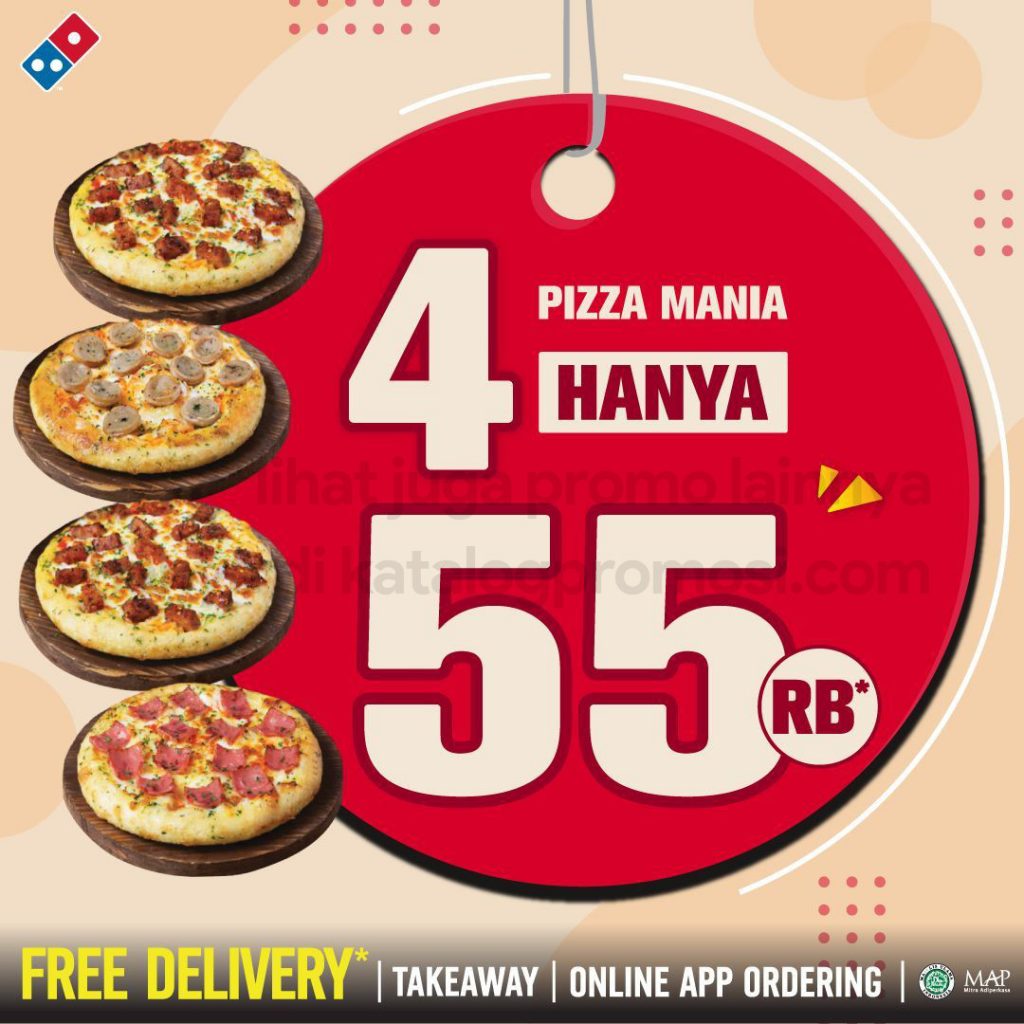 Promo DOMINO S PIZZA WEEKEND SUPER DEAL 4 PIZZA MANIA Cuma Rp 55 000