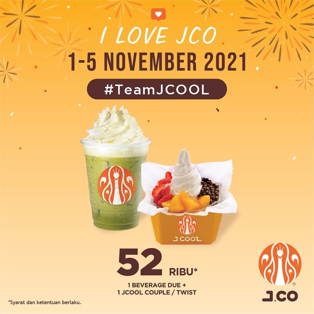 Promo JCO Terbaru - I Love JCo - Paket 2 Lusin Donuts atau 1 Lusin Donuts + 1 JCOFFEE due+1 JCOOL couple Hanya Rp. 107.000