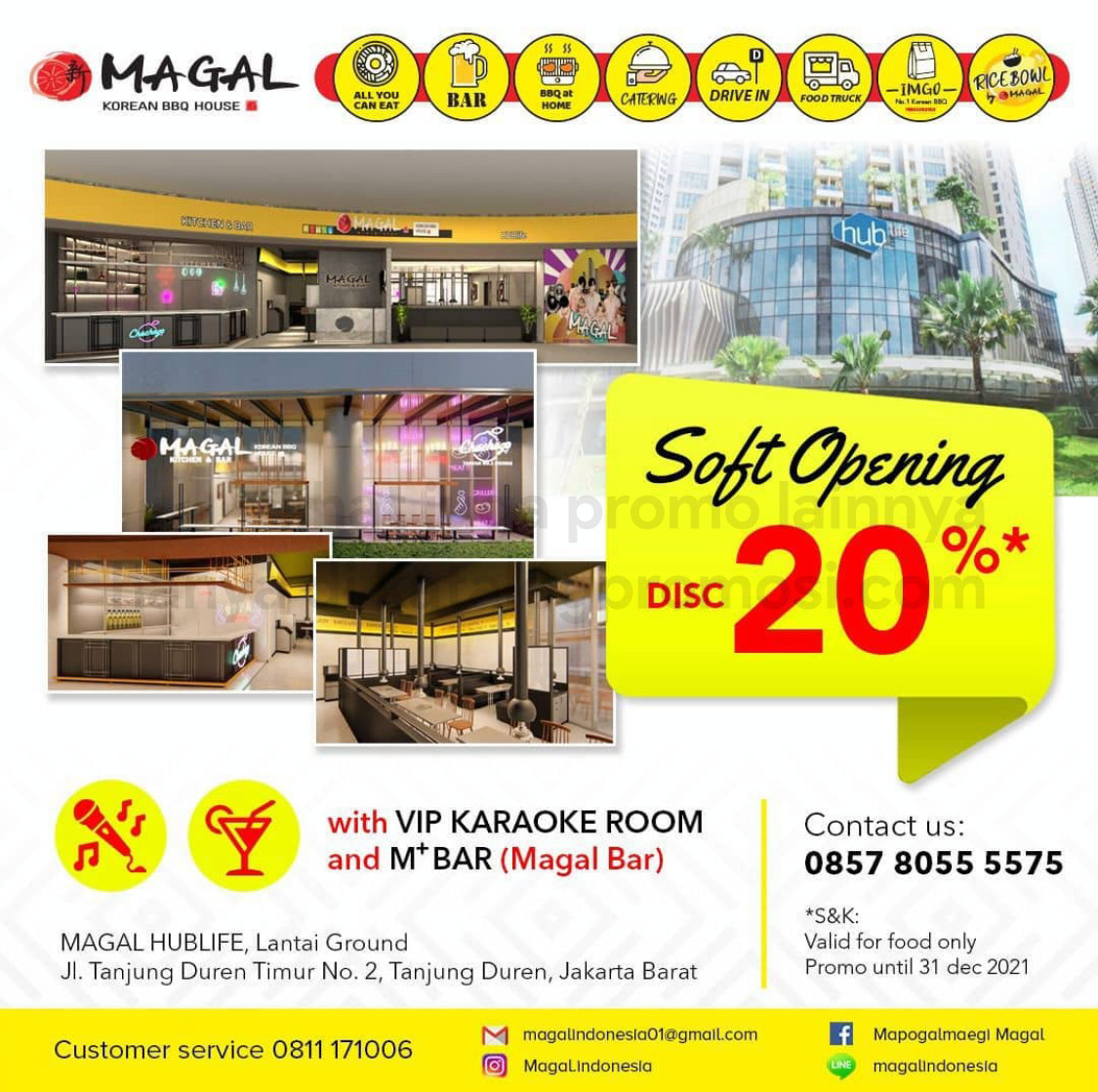 Promo MAGAL MAGAL HUBLIFE SOFT OPENING SPECIAL - DISKON 20% (FOOD ONLY)