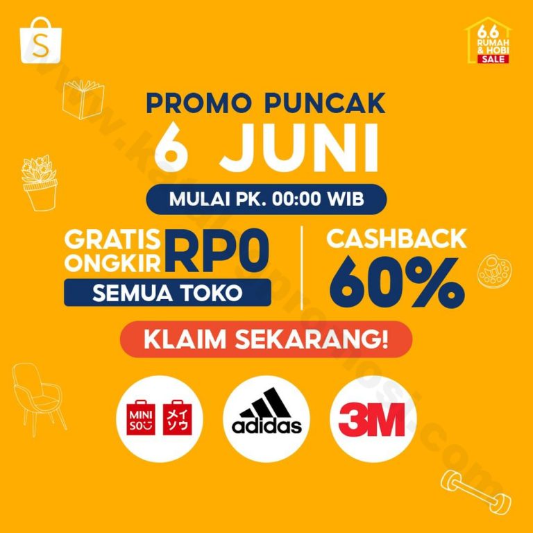 SHOPEE MENUJU PROMO PUNCAK! Mulai Dari GRATIS ONGKIR RP0 Dan CASHBACK 60%