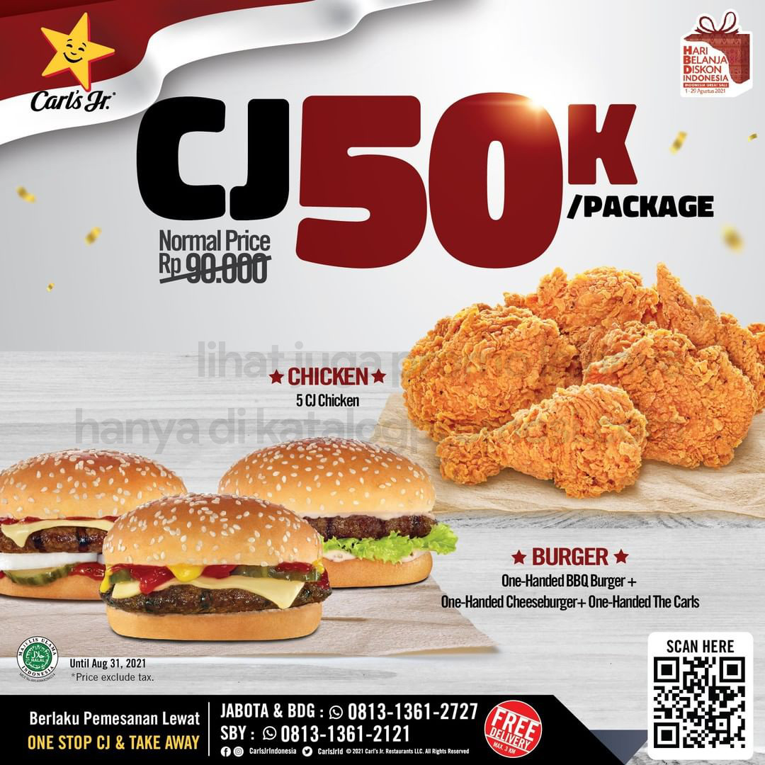  Promo  CARLS Jr CJ50K Paket  Makan  untuk Berdua cuma Rp 