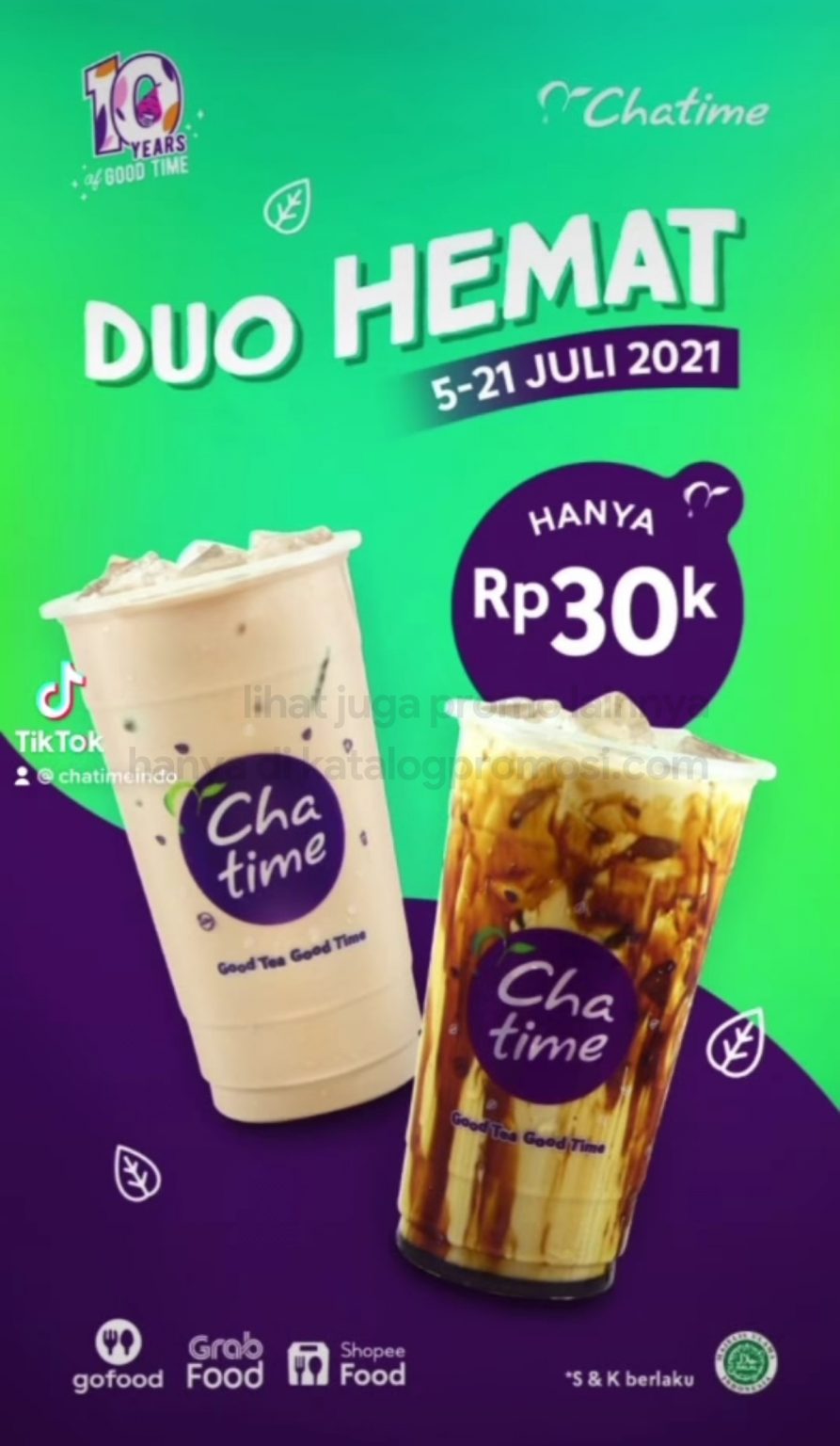 Promo CHATIME DUO HEMAT - BELI 2 MINUMAN cuma Rp. 30.000