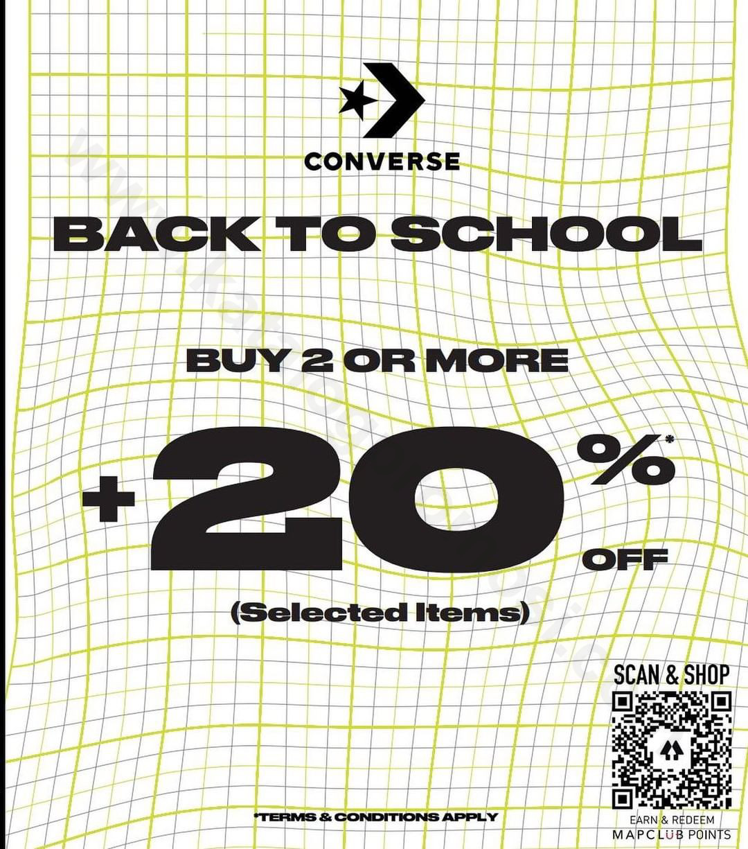 CONVERSE Promo back To School Buy 2 Or More Disc+20 Off Selected Items*