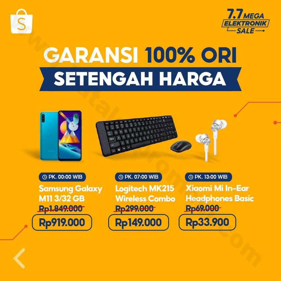 PROMO PUNCAK! Shopee 7.7 ELEKTRONIK MEGA SALE Diskon hingga 700K dan