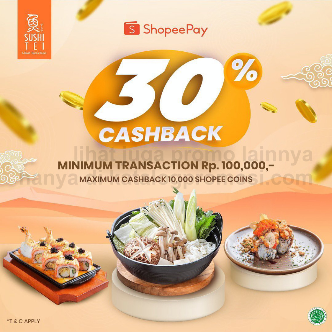 SUSHI TEI Promo CASHBACK 30% untuk Transaksi menggunakan ShopeePay
