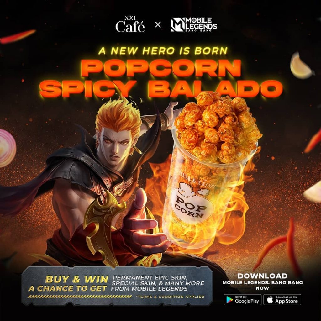 XXI CAFE Promo Potongan Rp 15.000 setiap pembelian Popcorn Spicy Balado