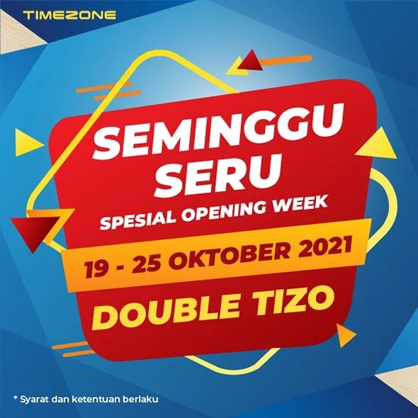 Promo TIMEZONE OPENING PROMO - Dapatkan Double TIZO + 2 Extra Free Games