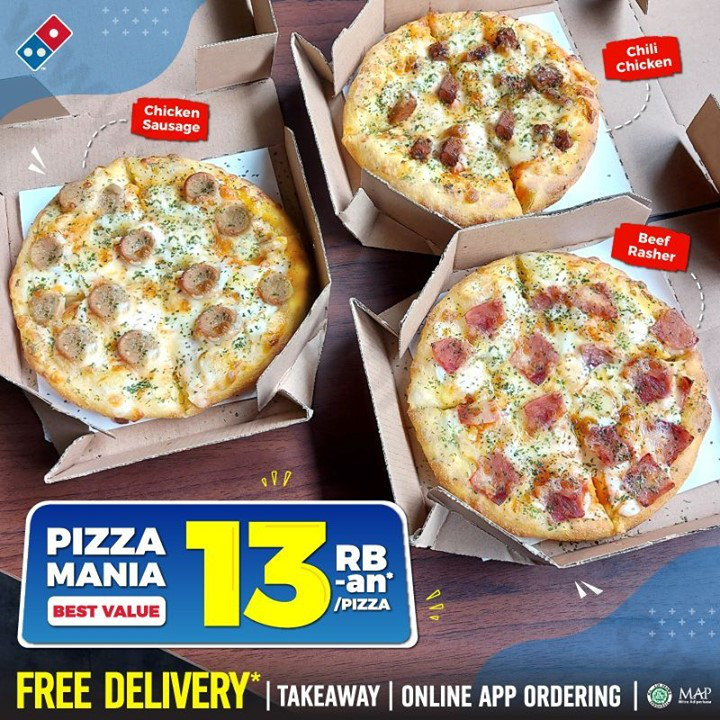 Promo DOMINOS PIZZA BELI 4 Pizza Mania Hanya Rp 55ribuan Aja
