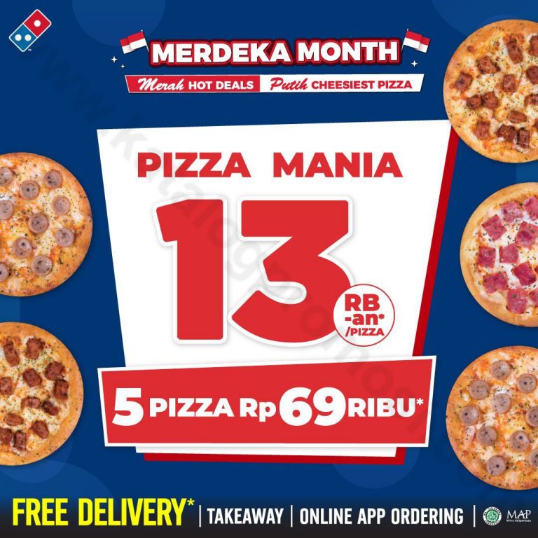 Promo DOMINOS PIZZA BELI 5 Pizza Mania Hanya Rp 69ribuan aja