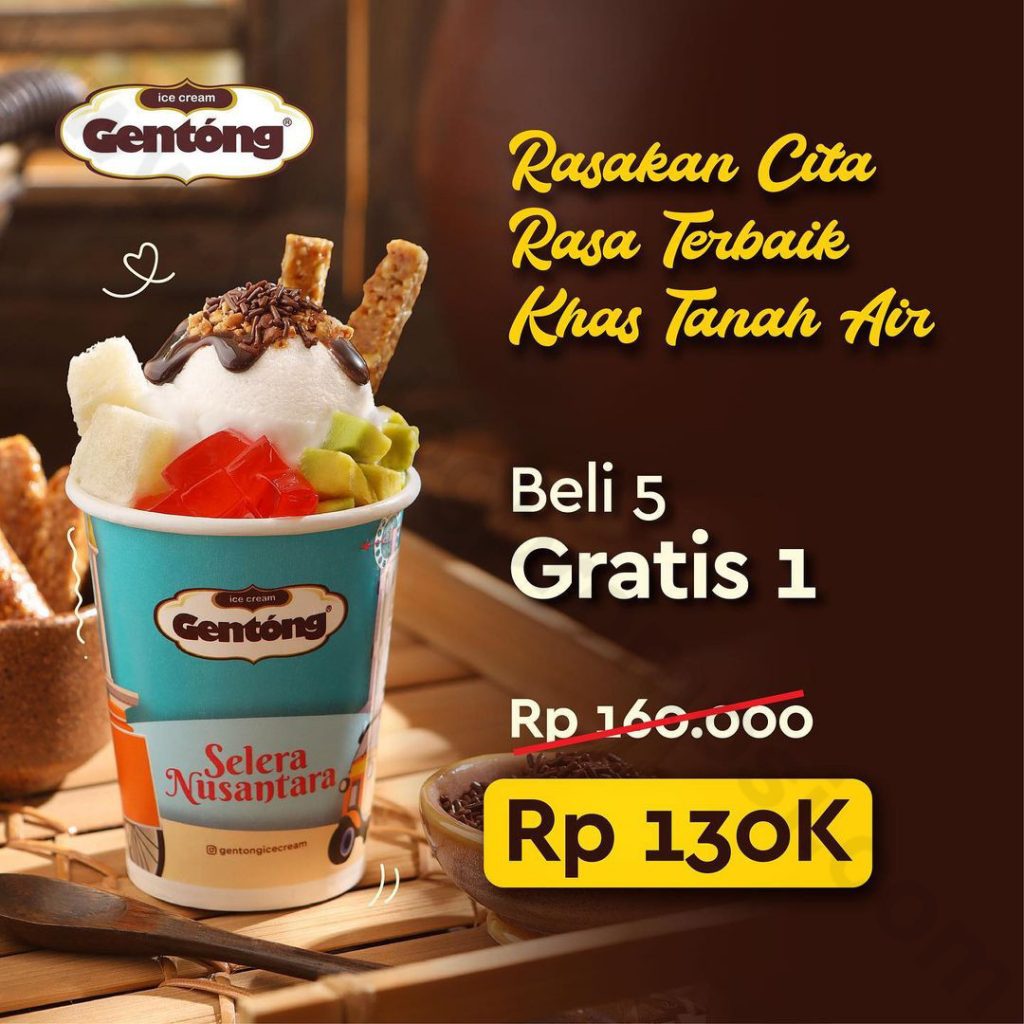 GENTONG ICE CREAM Promo BELI 5 GRATIS 1 dengan Harga Spesial hanya Rp