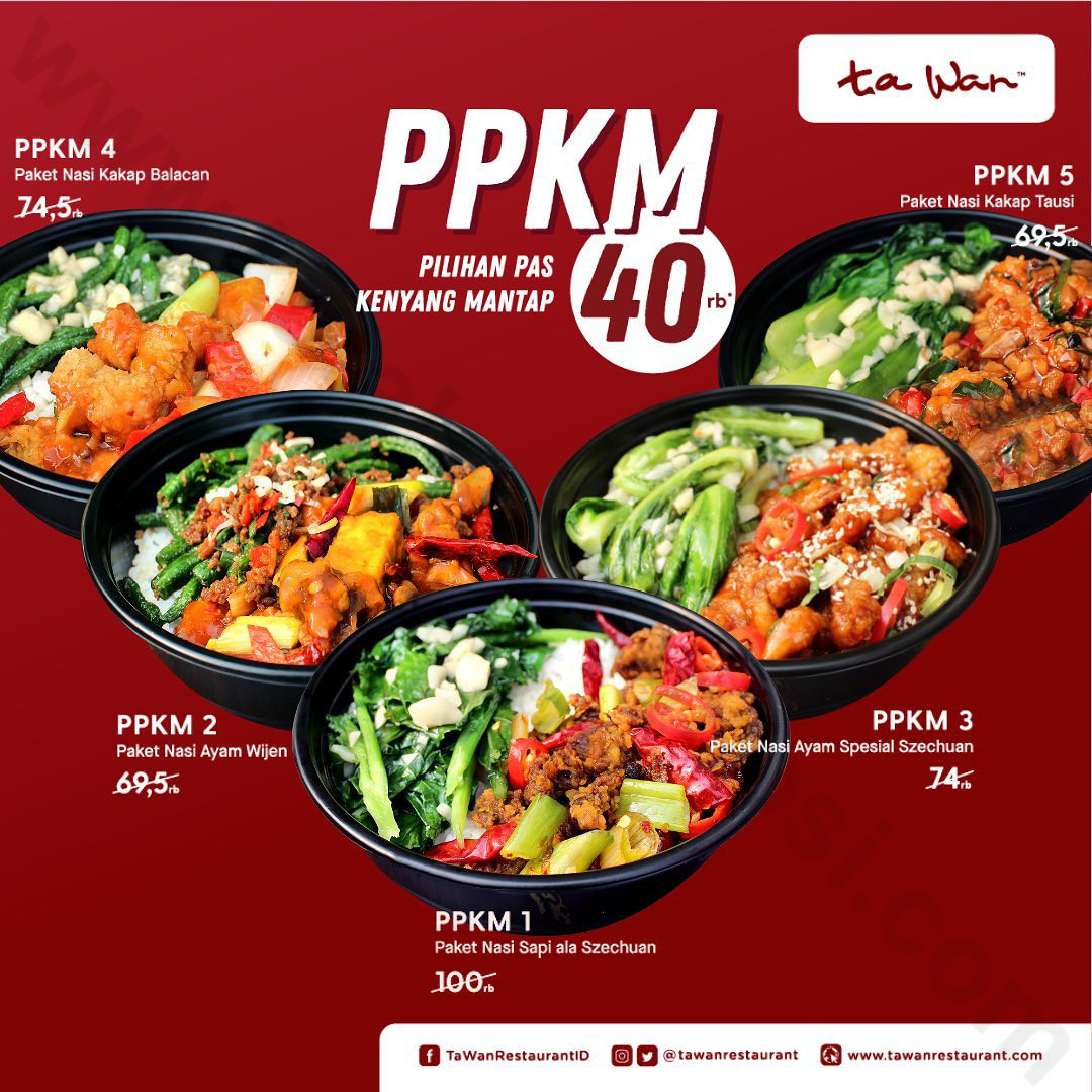  TA  WAN  RESTAURANT Promo PPKM Pilihan Pas Kenyang Mantap 