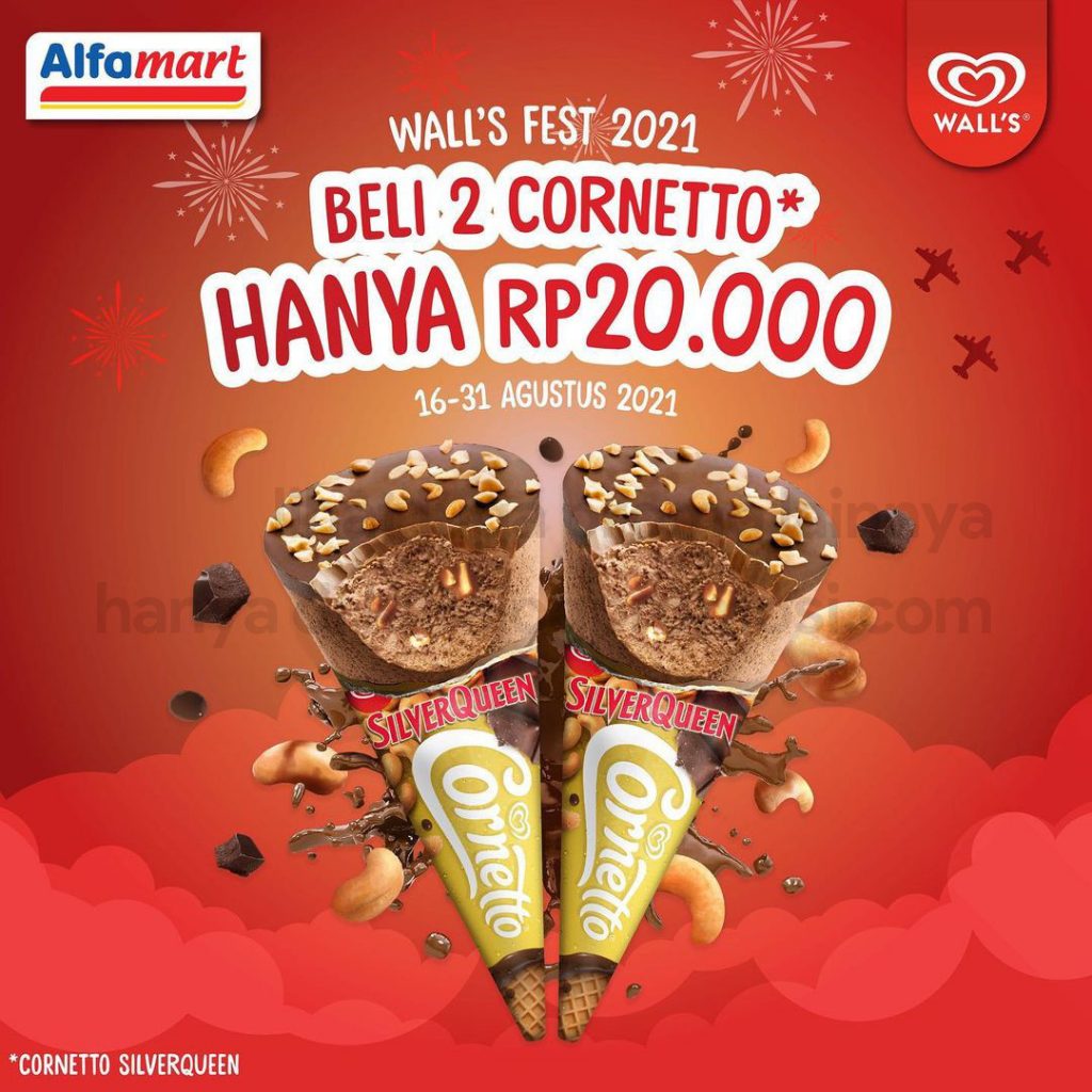 Promo ALFAMART WALLS FIESTA - BELI 2 CORNETTO CUMA 17RIBU - BELI 2