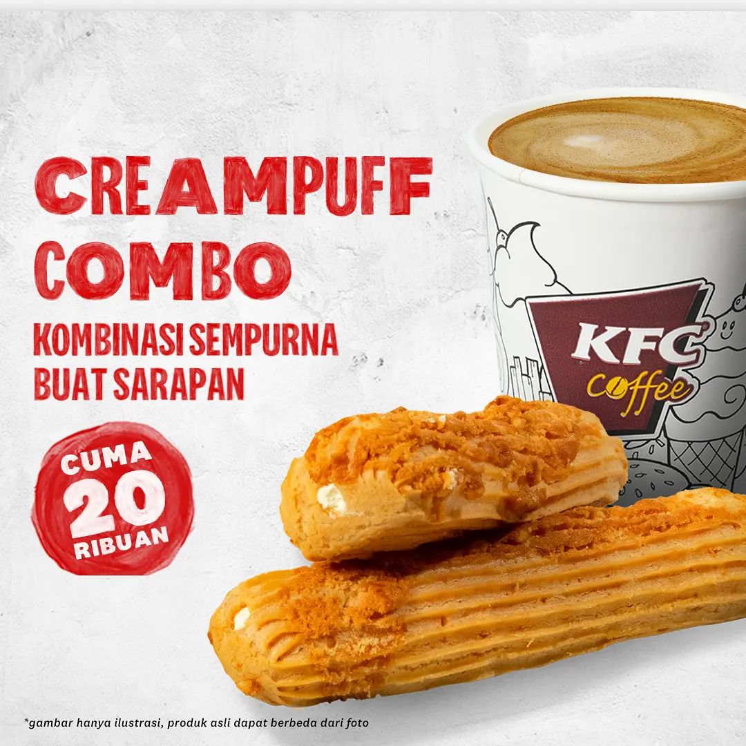 Promo KFC COFFEE CREAMPUFF COMBO cuma Rp. 20RIBUAN