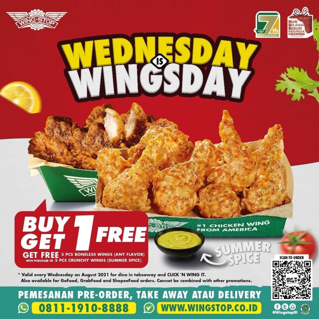 WINGSTOP WEDNESDAY is WINGSDAY BELI 1 GRATIS 1