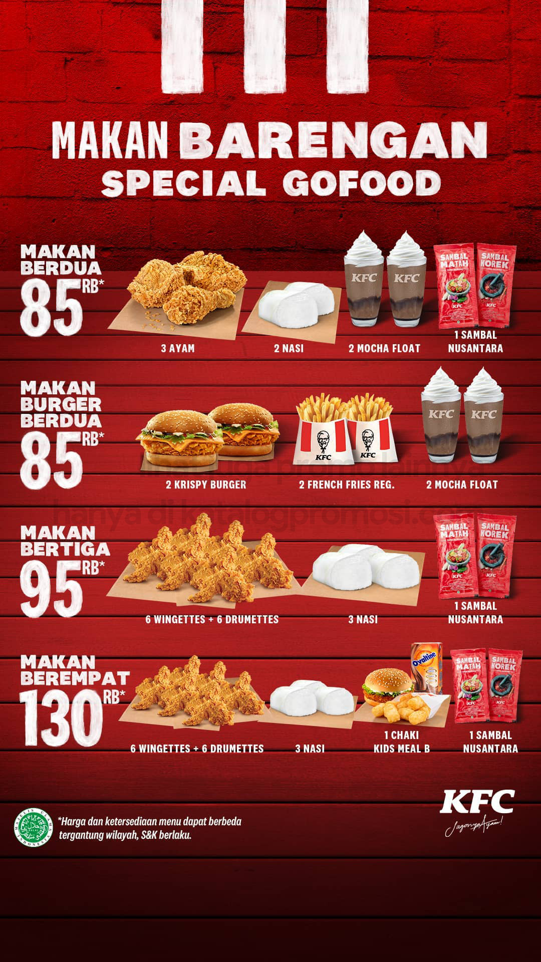 Promo KFC PAKET MAKAN BARENGAN KHUSUS PEMESANAN via GOFOOD/GRABFOOD