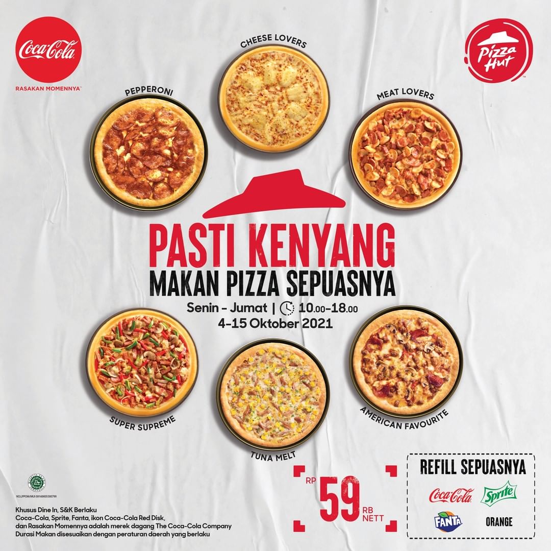 Promo PIZZA HUT ALL YOU CAN EAT PIZZA - MAKAN PIZZA SEPUASNYA cuma Rp. 59RIBU AJA