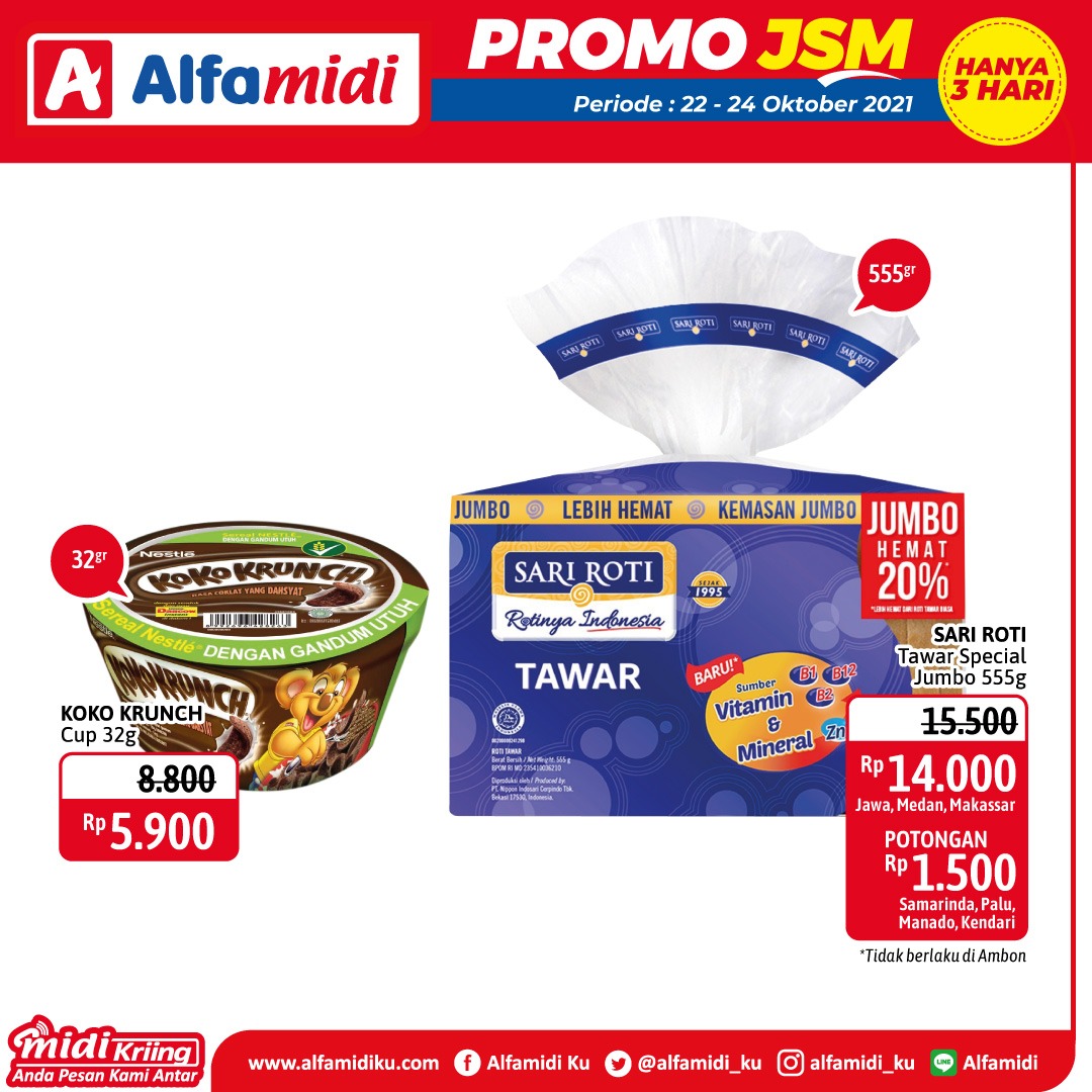 Promo ALFAMIDI JSM Weekend periode 22-24 Oktober 2021