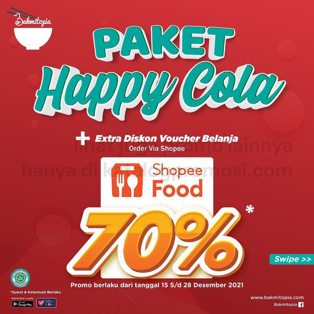 Promo BAKMITOPIA Paket Happy Cola + Extra Discount 70% khusus SHOPEEPAY