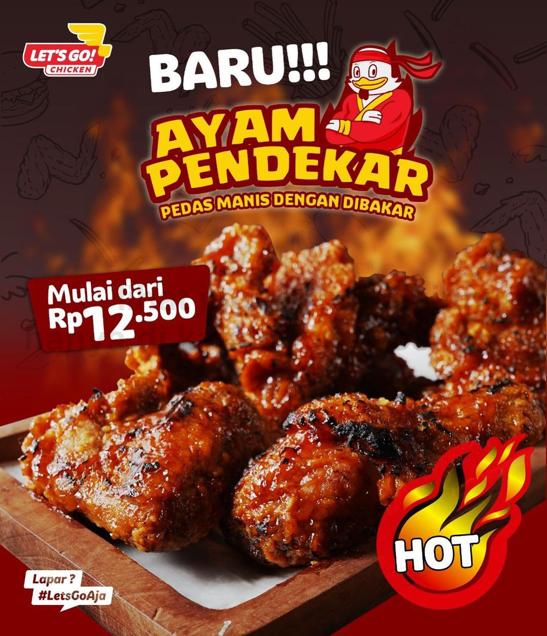 Promo LET'S GO! CHICKEN MENU BARU! Ayam Pendekar, Pedas Manis dengan Dibakar mulai Rp. 12.500