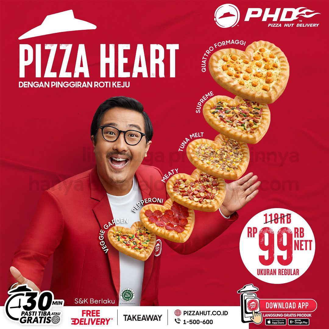 BARU dari PHD! Pizza Heart dengan Pinggiran Roti Keju! 