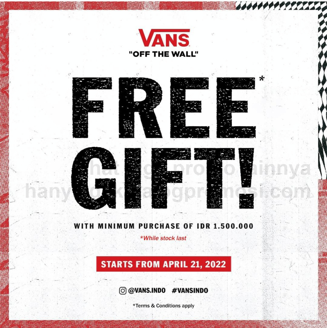Promo VANS INDONESIA FREE GIFT with minimal purchase