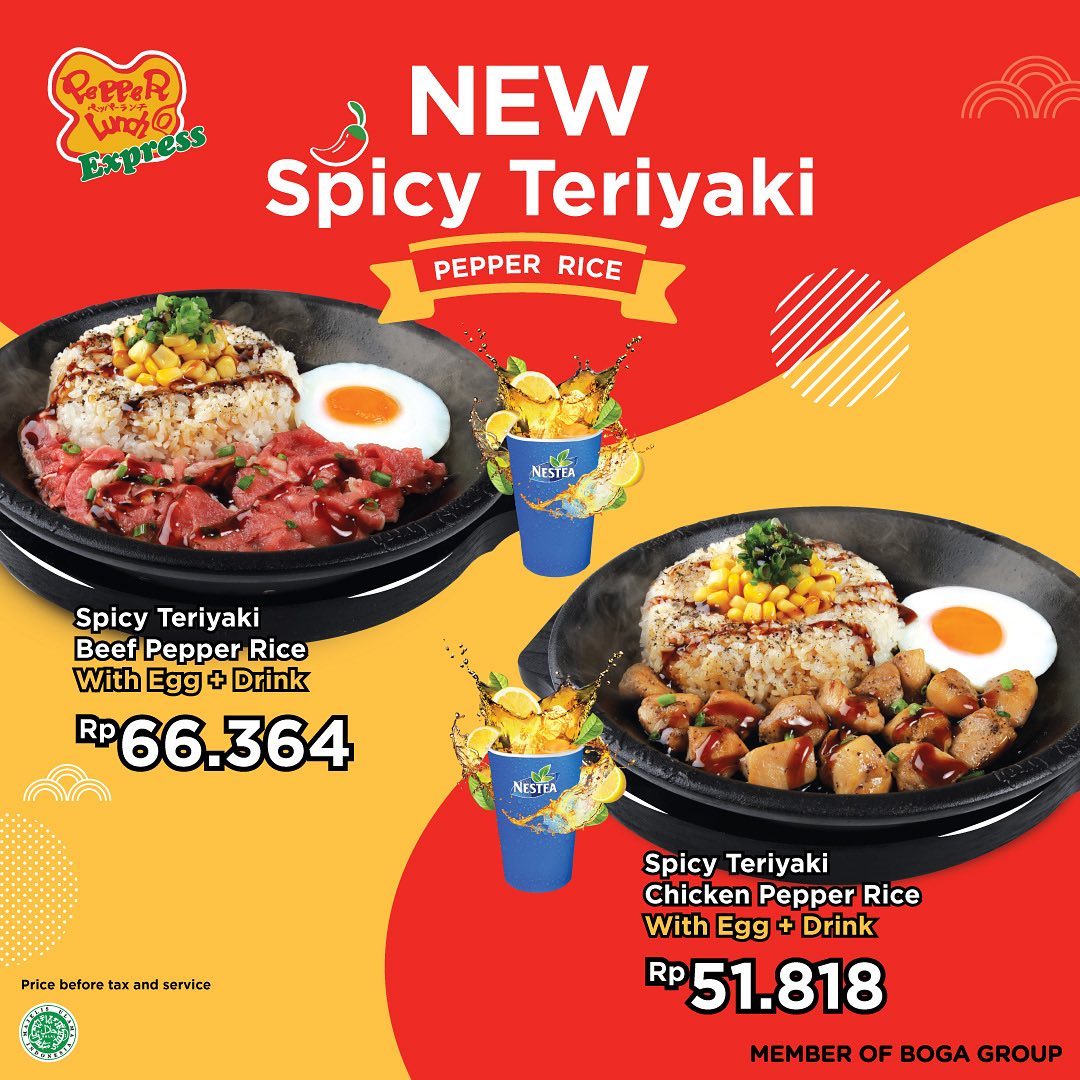 BARU! PEPPER LUNCH Spicy Teriyaki Chicken / Beef Pepper Rice - harga mulai Rp. 51.818