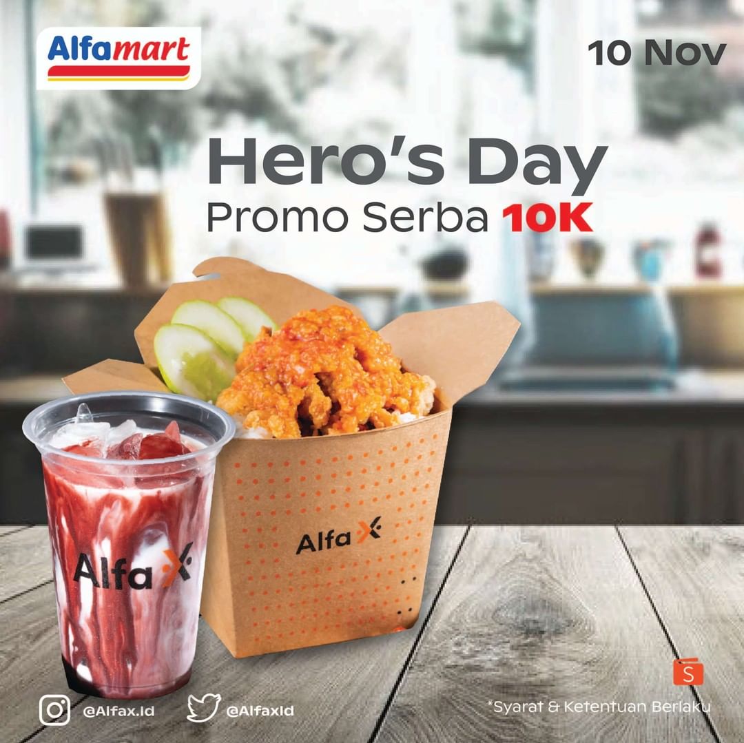 Promo ALFA X Hero's Day - Menu Harga spesial SERBA 10K 