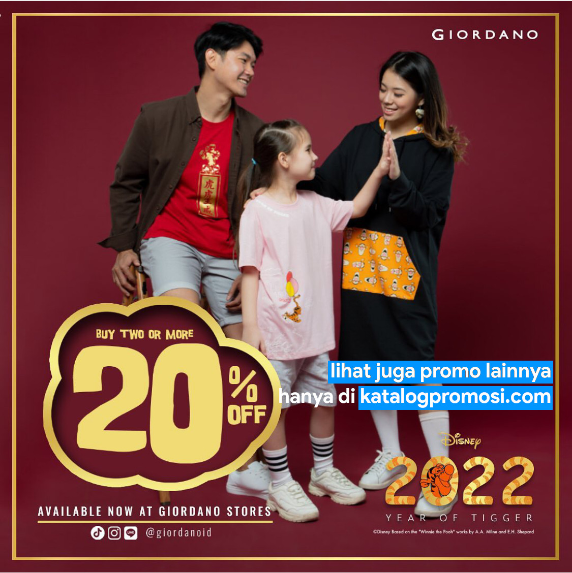 Promo GIORDANO - DISKON 20% untuk koleksi edisi Chinese New Years tahun 2022