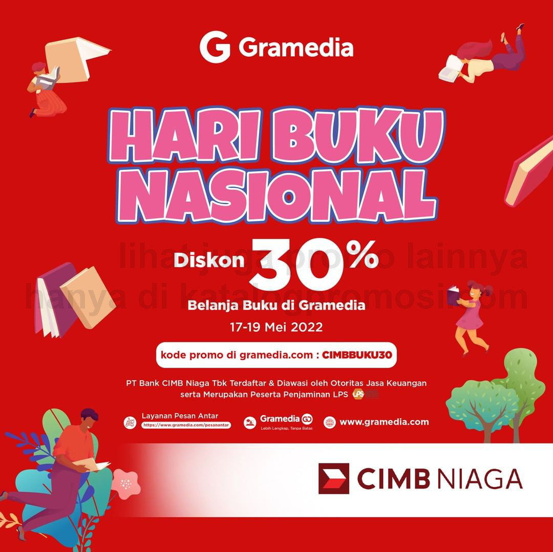 Promo GRAMEDIA Hari Buku Nasional - Diskon 30% dengan Kartu Kredit CIMB Niaga