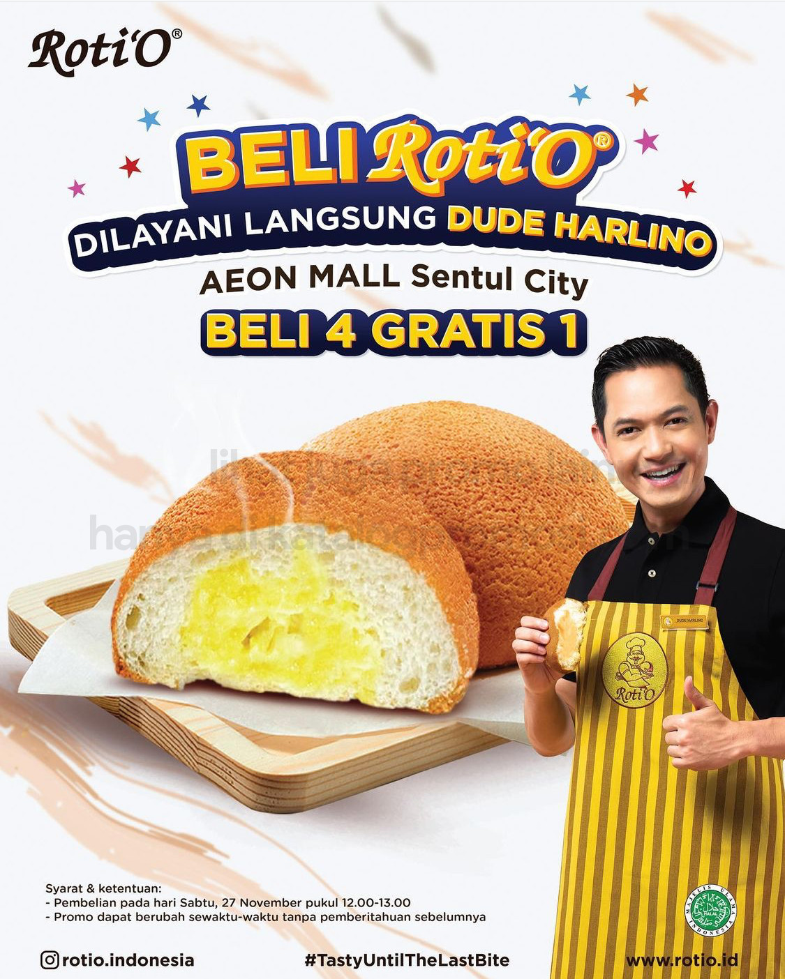 Roti’O AEON Mall Sentul City promo BELI 4 GRATIS 1 dan langsung dilayani oleh Dude Harlino