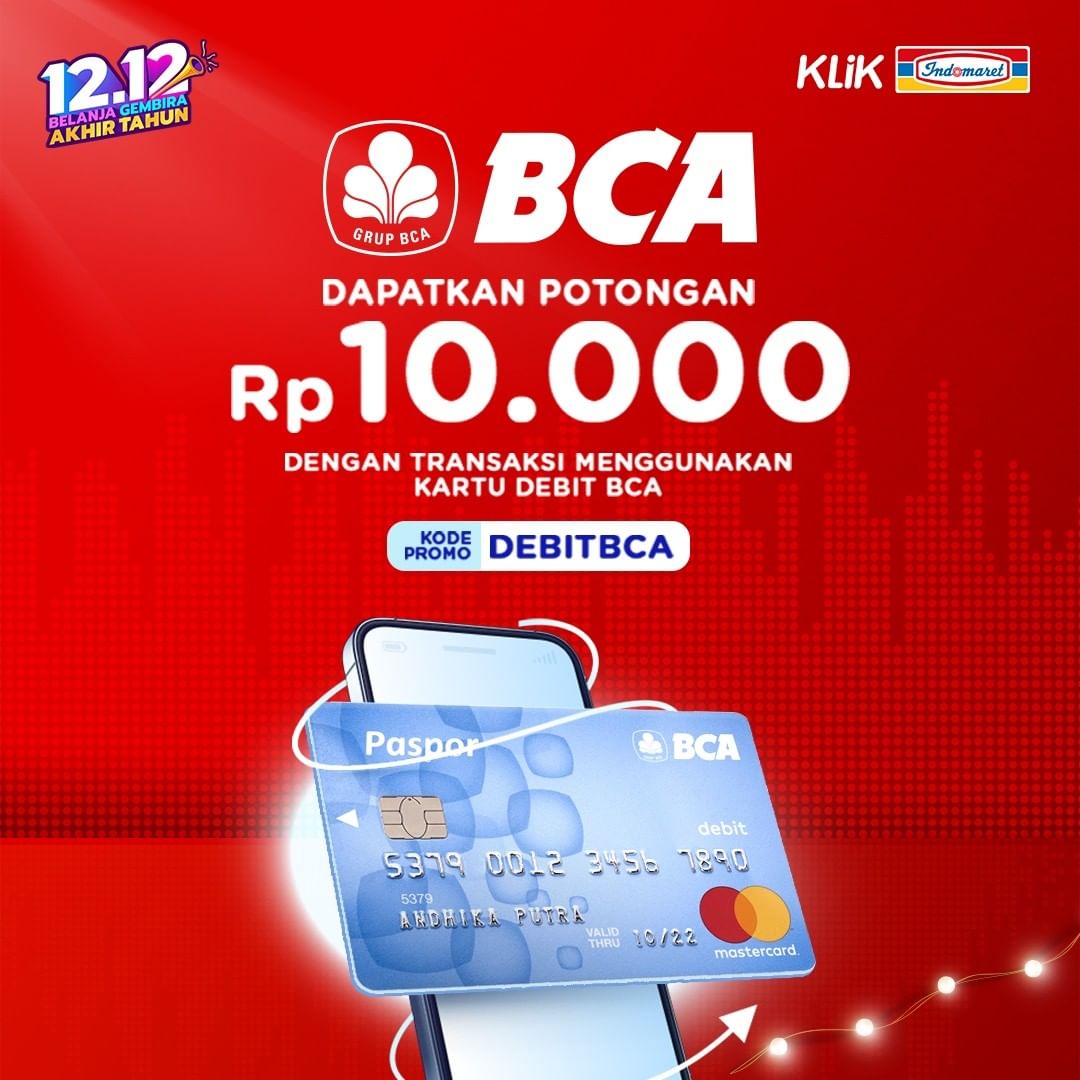 Promo KLIKINDOMARET Diskon Rp 10.000 khusus pembayaran dengan debit BCA